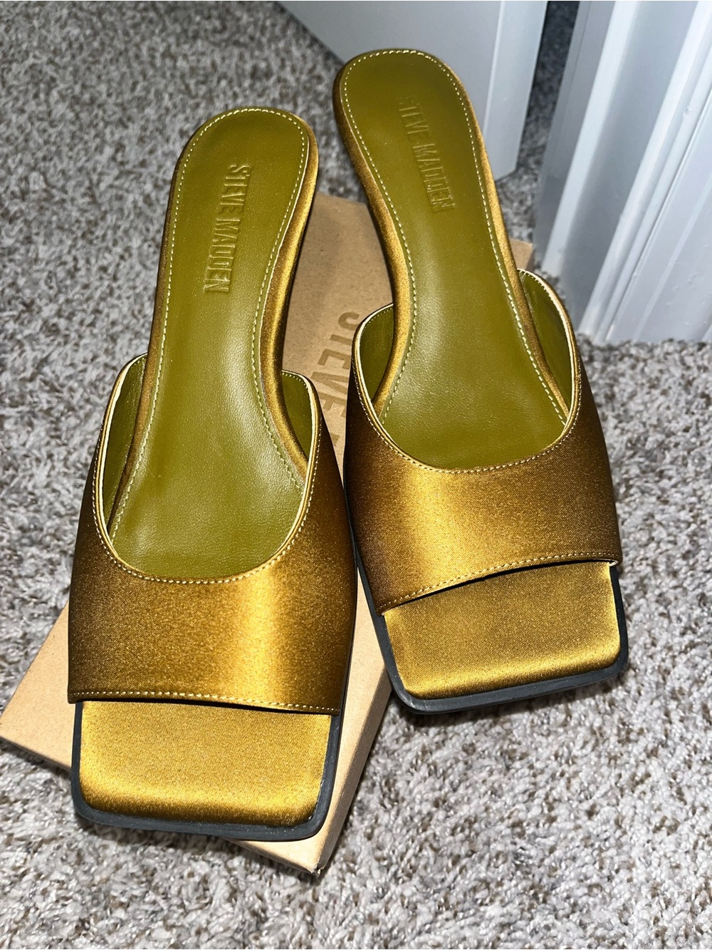 Steve Madden Metallic Gold Slide Sandals - Women's Open-Toe Mule